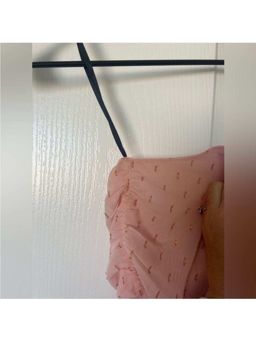 Revolve Midi Dress - Michael Costello 💗🌸 pink gold high low ruffle - Picture 8 of 12